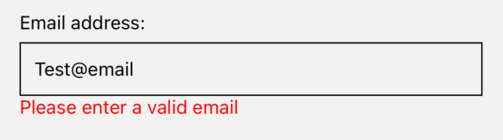 Email field with failed validation